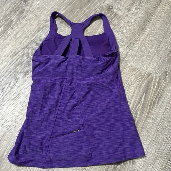 Lucy Women's Racerback Tank Top Sleeveless Shirt Built-In Bra Purple Size M - Picture 3 of 5